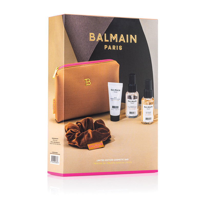 Balmain Paris Limited Edition Cosmetic Bag Medium Brown Ss22
