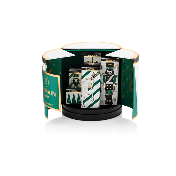Balmain Limited Edition Gift Calendar Medium Fw22 The Limited Edition Gift Calendar is an ode to the classic Nuttcracker fairytail. The Balmain Nuttcracker Army, dressed in the signature Balmain Military jackets as seen in the Fall/Winter 2022 collection,