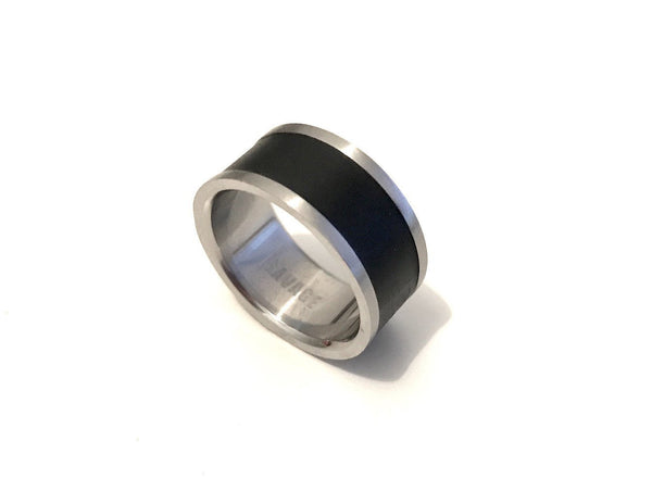 Buy online & save Black Banded Stainless Steel Ring |Cudworth |BEON.COM.AU This Stainless Steel Ring by Cudworth features: - Matte finished black band and Stainless Steel base - Smooth and polished inner for comfortable fit - 10 mm wide - Comes in Official Cudworth Gift Pouch. Rings Cudworth at BEON.COM.AU