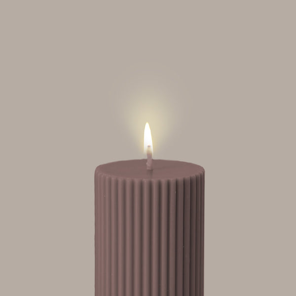 Wide Column Pillar Candle - Beige Candles Available at BEON | Our Column pillar candles are made from refined plant based wax and good for home decoration. All candles in this collection are unscented. Please use a candle holder or candle plate underneath