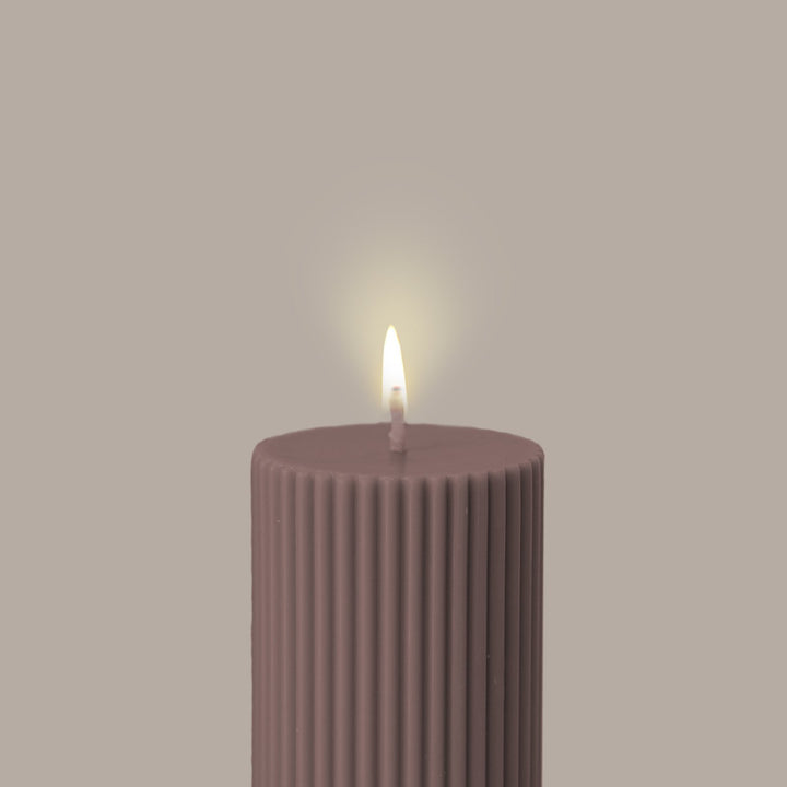 Wide Column Pillar Candle - Beige Candles Available at BEON | Our Column pillar candles are made from refined plant based wax and good for home decoration. All candles in this collection are unscented. Please use a candle holder or candle plate underneath