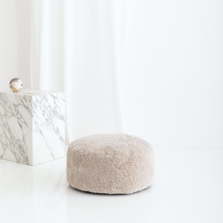 Buy and Save on The Jamieson Ottoman - Bone Ottomans | Bring natural texture and contemporary design into your space with the sturdy and stylish handmade Jamieson Round Ottoman. Choose between two sizes and three beautiful modern colours, or mix-and-match