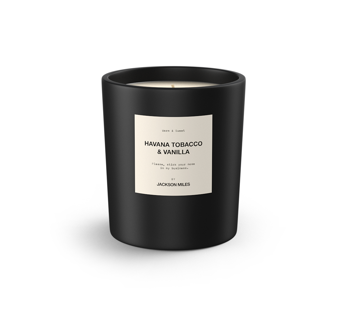 BEON.COM.AU You asked, we listened. Our limited edition, fresh tobacco and vanilla-scented 300ml soy wax candle.  Housed in a beautiful black vessel with a black lid, our candles are designed to fill small to medium-sized spaces with rustic, classy scents.  Burn time approximately 60 hours. Highly limited st... Jackson Miles at BEON.COM.AU