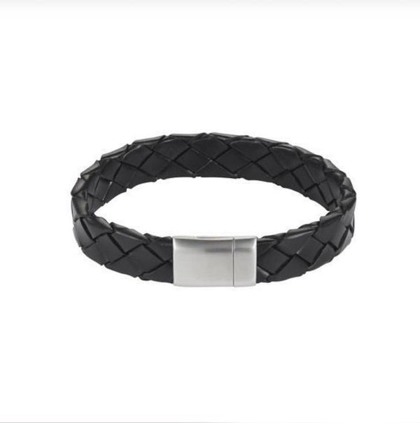 Buy online & save Nero Black Italian Leather Bracelet |Cudworth |BEON.COM.AU Men's Leather Bracelet featuring: - Nero Black Italian Leather.  - 21.5 cm length x 13 mm wide. - Brushed finish Stainless Steel Magnetic clasp ideal for engraving initials for that personalised men's gift (engravable area 15 mm x 10 mm). - Comes in a gift pouch. Bracelets Cudworth at BEON.COM.AU