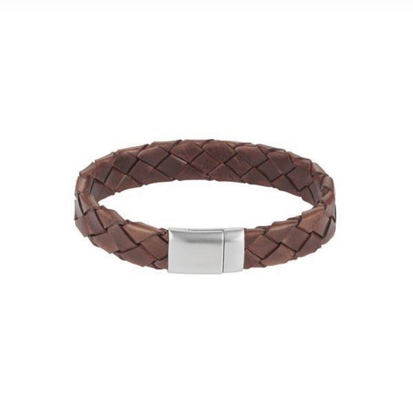 Buy online & save Tobacco Brown Leather Bracelet |Cudworth |BEON.COM.AU Men's Leather Bracelet featuring: - Tobacco Brown Italian Leather.  - 21.5 cm length x 13 mm wide. - Brushed finish Stainless Steel Magnetic clasp ideal for engraving initials for that personalised men's gift (engravable area 15 mm x 10 mm). - Comes in a gift pouch. Bracelets Cudworth at BEON.COM.AU