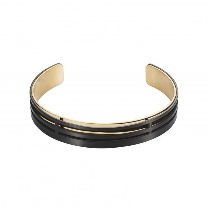 Buy online & save Black and Gold Steel Cuff |Cudworth |BEON.COM.AU A uniquely featured Men's Cuff Bracelet from Cudworth Enterprises featuring: - Dual layer Black outer and Gold inner Ion platted Steel. - Comes in official Cudworth Gift Box. Also available in matching Black and Gold Cufflinks. Cuffs Cudworth at BEON.COM.AU