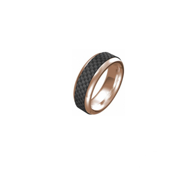 Buy online & save Rose Gold Carbon Fibre Ring |Cudworth |BEON.COM.AU Mens Rose Gold ring on Steel base featuring: - Genuine Carbon Fibre inlay - Smooth inner for comfortable fit - Available in sizes T, U, V, W, X, Y, Z. - Comes in Official Cudworth Gift Box. Rings Cudworth at BEON.COM.AU