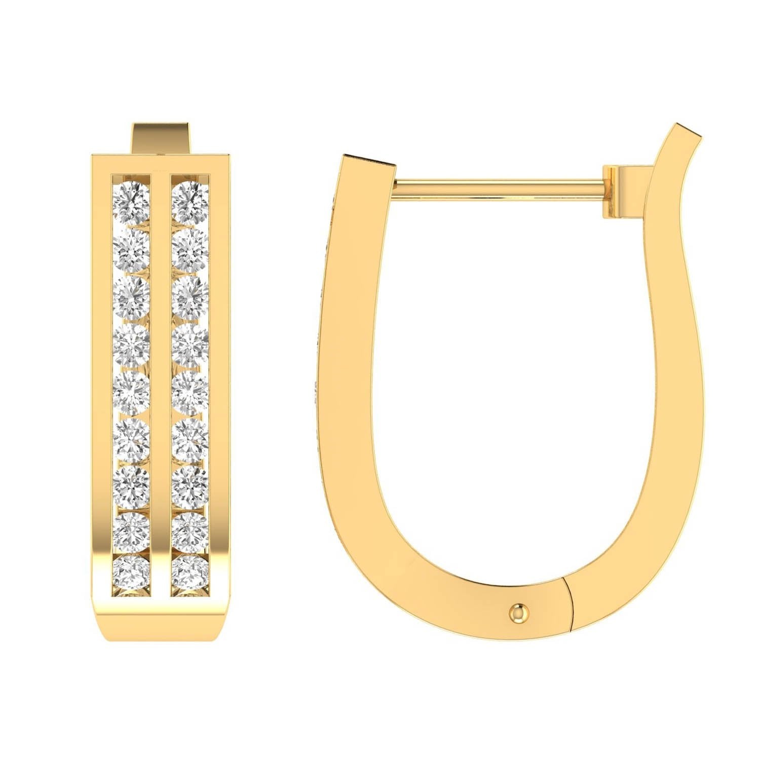 Diamond Huggie Earrings with 0.75ct Diamonds in 9K Yellow Gold - D9YHUG75GH