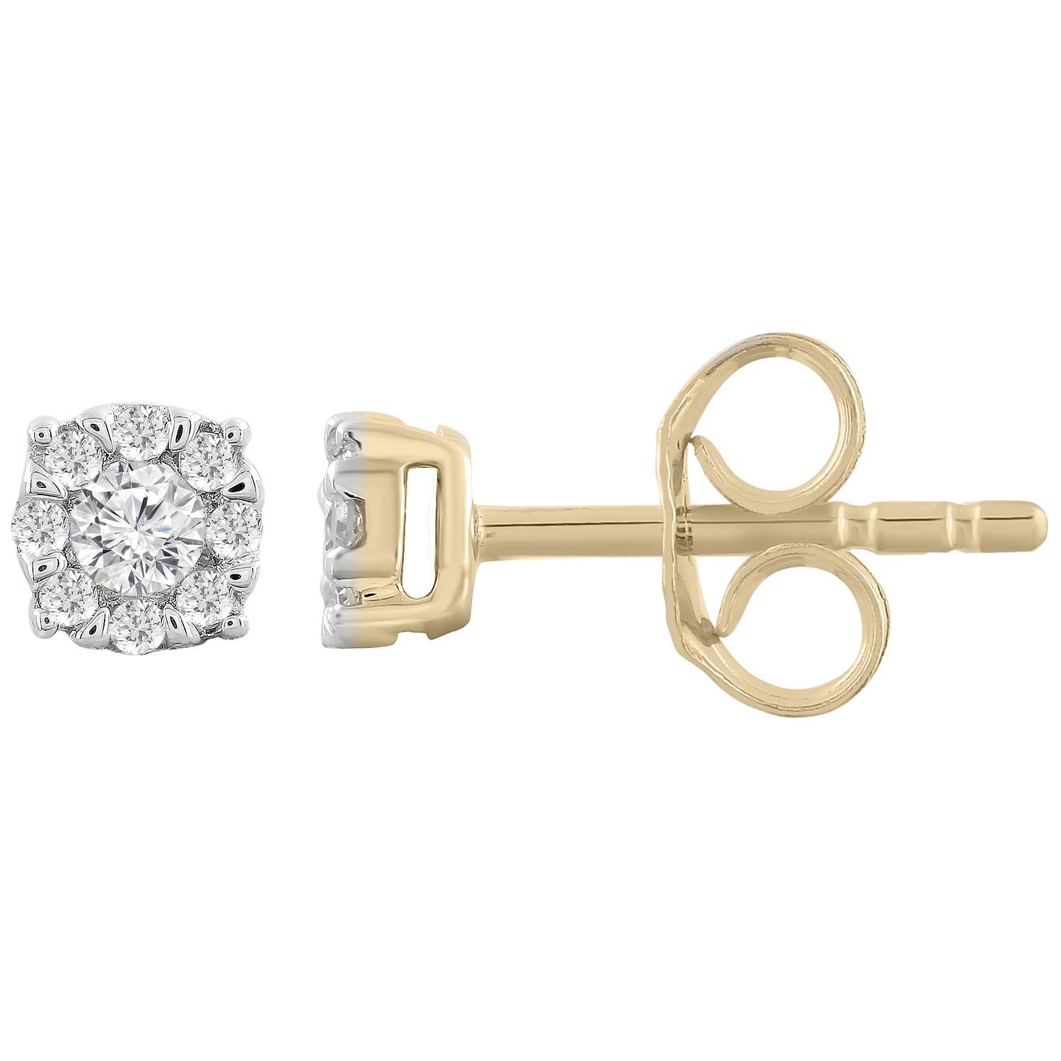 Stud Earrings with 0.15ct Diamonds in 9K Yellow Gold