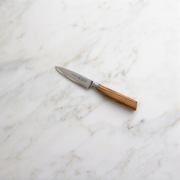 Buy online & save Oliva Elite 3.5 Inch Spear Point Paring Knife |Messermeister |BEON.COM.AU E6691 3         Oliva Elite 3.5 Inch Spear Point Paring Knife You will find yourself using the Messermeister Oliva Elite 3.5 Inch Paring Knife daily for a variety of tasks requiring accuracy. This knife has a fine-edge blade that is designed to be an all-purpose knife, similar to a chef’s knife, ... Messermeister at BEON.COM.AU