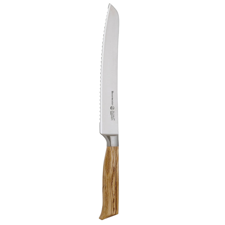 Buy online & save Oliva Elite Scalloped Bread Knife 9 Inch (22.9cm) |Messermeister |BEON.COM.AU E6699 9         Oliva Elite 9 Inch Scalloped Bread Knife The Messermeister Oliva Elite 9 Inch Bread Knife has a scalloped edge with a gentle camber. Serrations on this knife’s scalloped edge produce smooth, clean and precise cuts whether you’re slicing bread or soft-skinned fruits and vegetables.... Messermeister at BEON.COM.AU