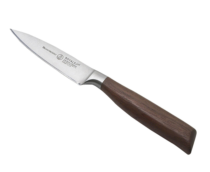 Buy online & save Royale Elite Spear Point Paring Knife 3.5 Inch (8.9cm) |Messermeister |BEON.COM.AU E9691 3         Royal Elite 3.5 Inch Spear Point Paring Knife The Messermeister Royal Elite 3.5 Inch Paring Knife is your go to for a variety of tasks requiring accuracy. This kitchen knife has a fine-edge blade that is designed to be an all-purpose culinary knife, similar to a chef’s knife, exce... Messermeister at BEON.COM.AU