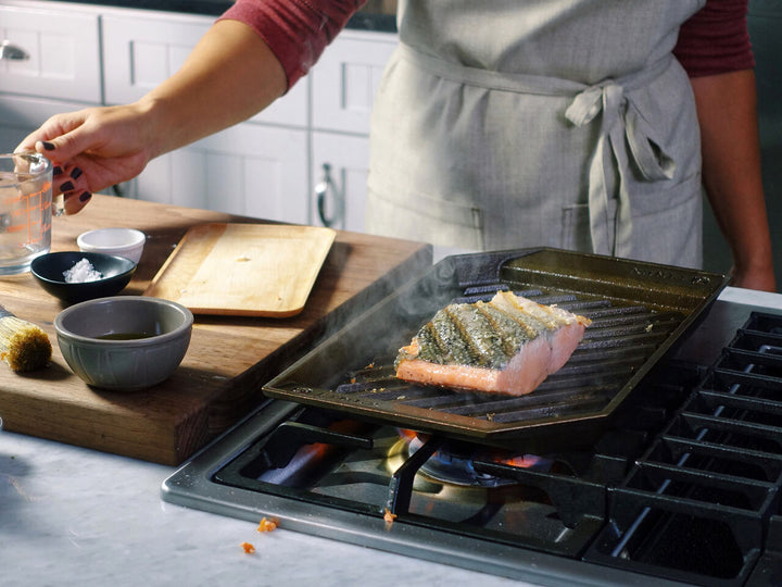 Buy online & save Finex 15 Inch Cast Iron Lean Grill Pan |Finex |BEON.COM.AU SKU:SP1Q 10001 UPC:8.64E+11 WEIGHT:1.80 KGS WIDTH:15.00 (cm) HEIGHT:7.60 (cm) DEPTH:30.00 (cm) Grill Pans Finex at BEON.COM.AU