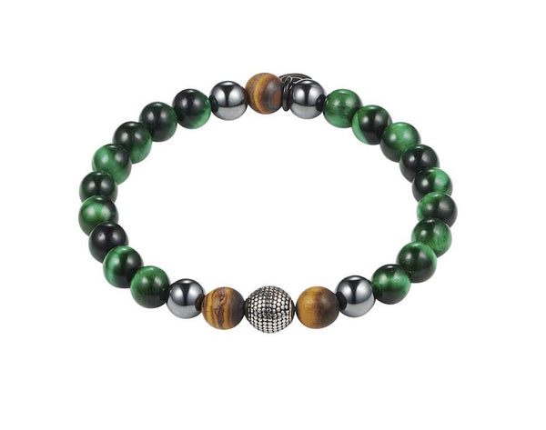 Buy online & save Green Tiger Eye Beaded Bracelet |Cudworth |BEON.COM.AU Men’s Beaded Bracelet from the 2019 Cudworth Jewellery range featuring: - Green Hematite beads with Stainless Steel + Tiger eye feature beads - One size fits all stretch inner core - Comes in official Cudworth gift pouch. Also available as a Blue Beaded Bracelet or see our Men's Beaded Bracel... Cudworth at BEON.COM.AU