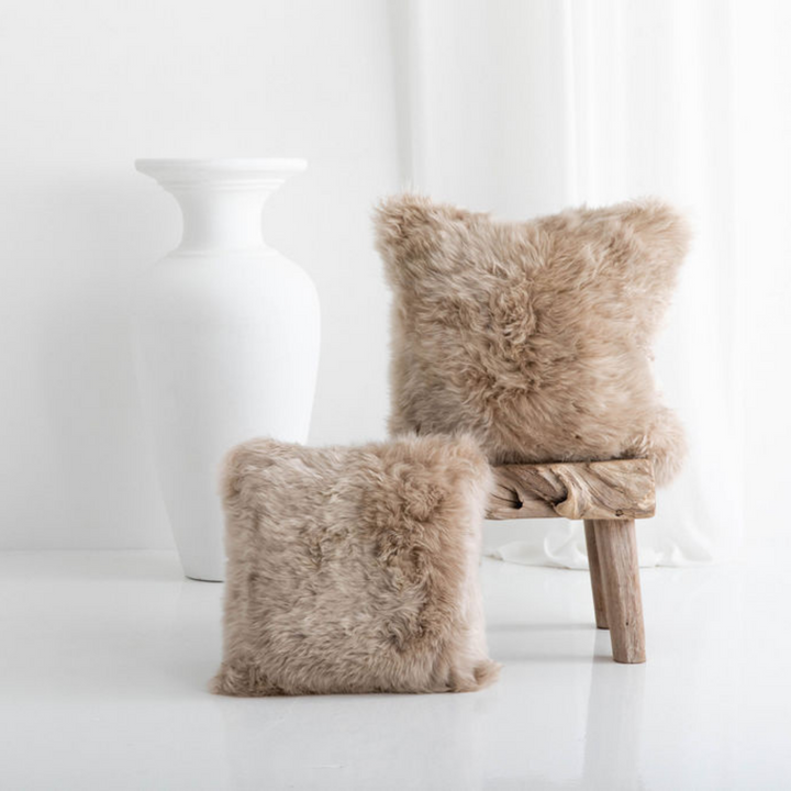 Buy and Save on The Hawkesbury Sheepskin Cushion - Nude Cushions | Add the premium Hawkesbury Sheepskin Cushion to your collection for a luxury hit of the softest all natural texture. Available in 2 sizes and an array of beautiful neutral hues, our sheeps