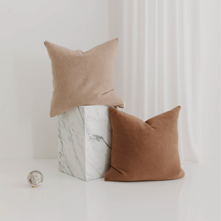 Buy and Save on Camel Hair Flat Weave Cushion Cushions | Introducing the all natural Camel Hair flat weave cushion with 100% down inserts. Hand loomed and in two earthy hue colours, these cushions will add a touch of luxury in any part of your home. The p