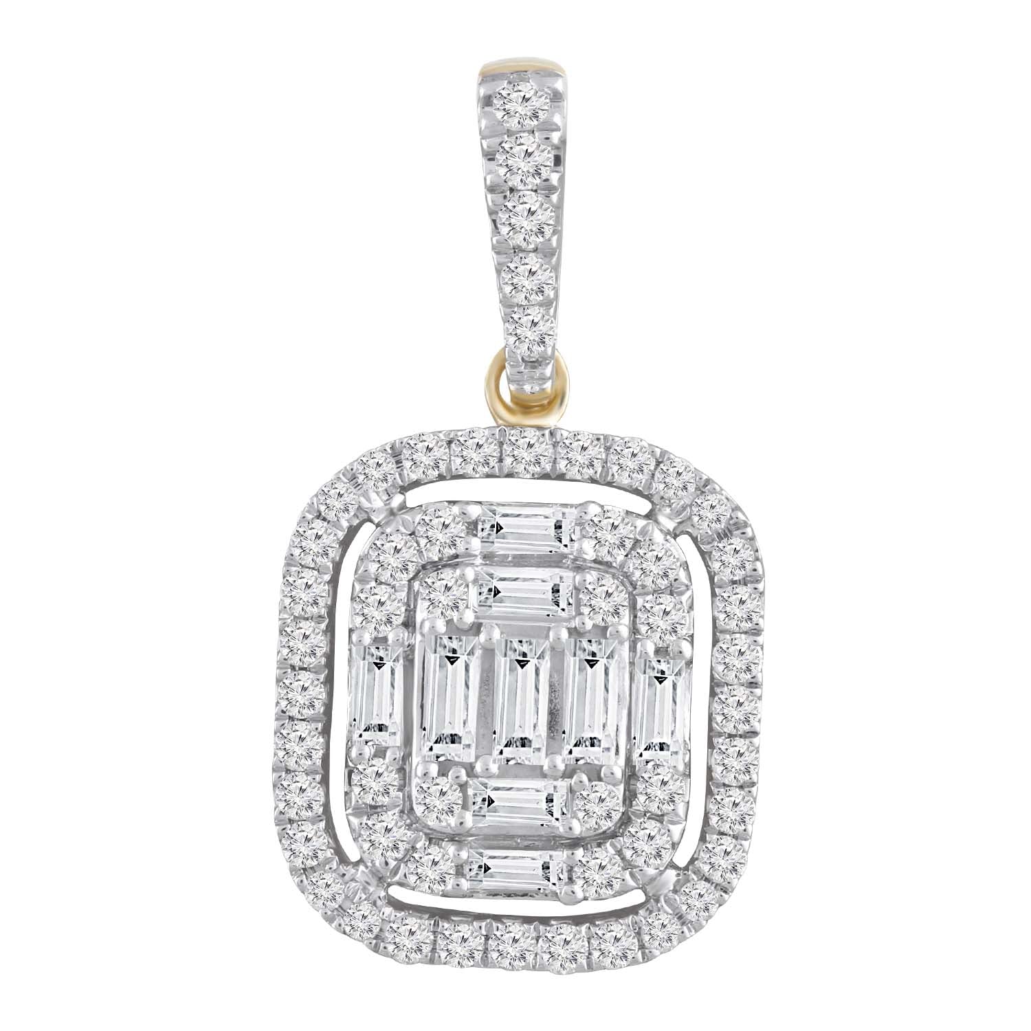 Cluster Pendant with 0.5ct Diamond in 9K Yellow Gold