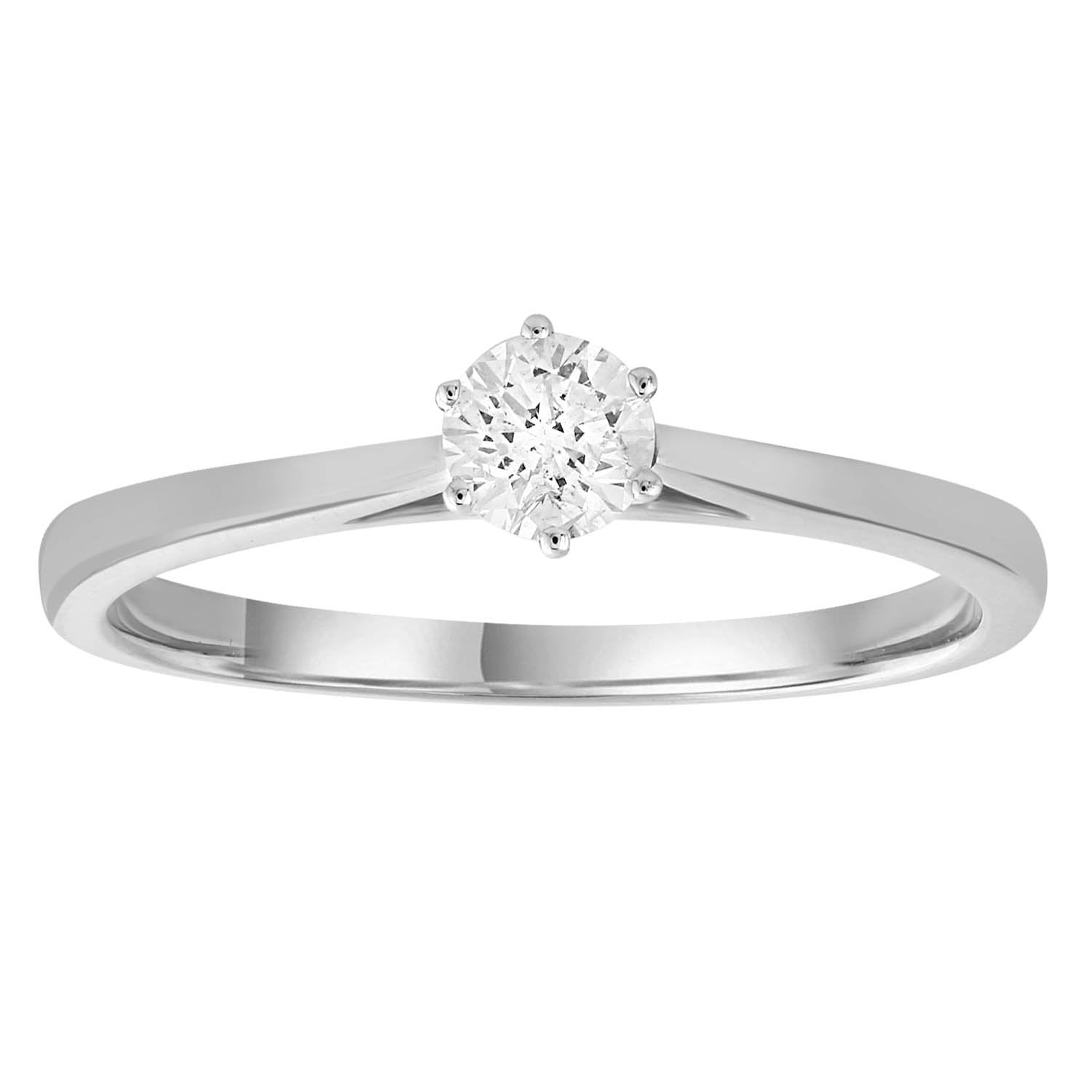 Solitaire Ring with 0.25ct Diamonds in 9K White Gold