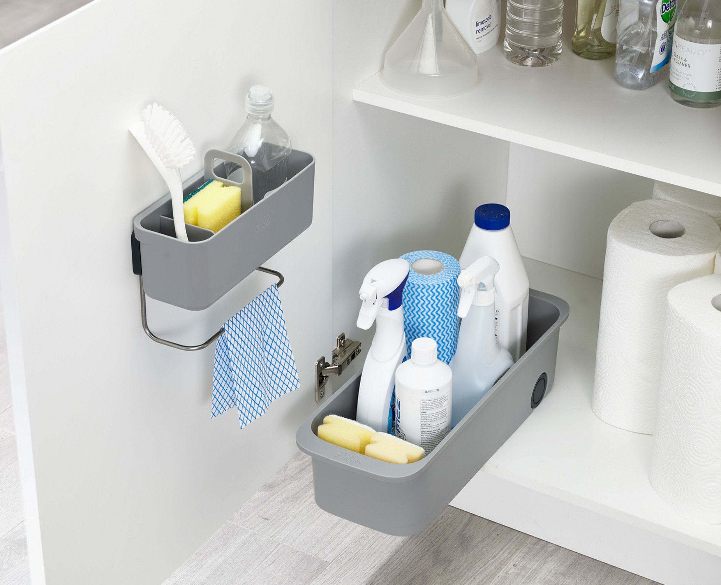 BEON.COM.AU  This handy caddy provides organised storage for a range of washing-up items but stores neatly out of sight in the cupboard under your sink so you can keep the space around your sink tidy and clutter-free.  Perfect for storing cleaning and washing-up items out of sight Ideal for brushes, sponges,... Joseph Joseph at BEON.COM.AU