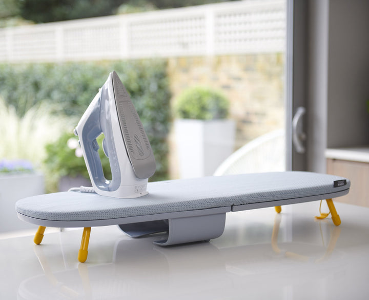 Buy online & save Pocket Folding Ironing Board | BEON.COM.AU Product Details Ideal if you have limited storage space or just want to quickly iron one or two items, this condensed board takes ironing convenience to whole new level with its innovative design.  Compact folding design Integrated iron storage compartment Separate hanging hook included for easy ... Joseph Joseph at BEON.COM.AU