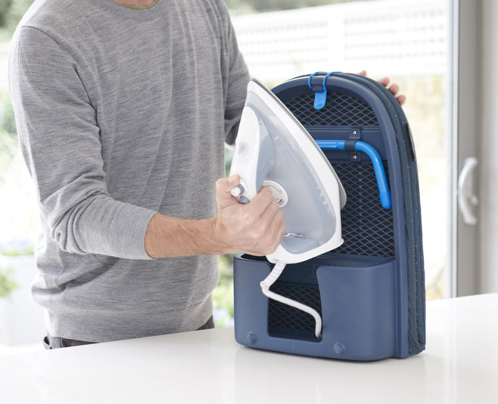 Buy online & save Pocket Plus Folding Ironing Board with Advanced Cover | BEON.COM.AU Product Details Designed to cope with larger volumes of ironing or for use with steam generator irons, this condensed board takes ironing convenience to whole new level with its innovative design and advanced, multi-layer cover with DripLock™ Technology.  Compact folding design Integrated iron st... Joseph Joseph at BEON.COM.AU