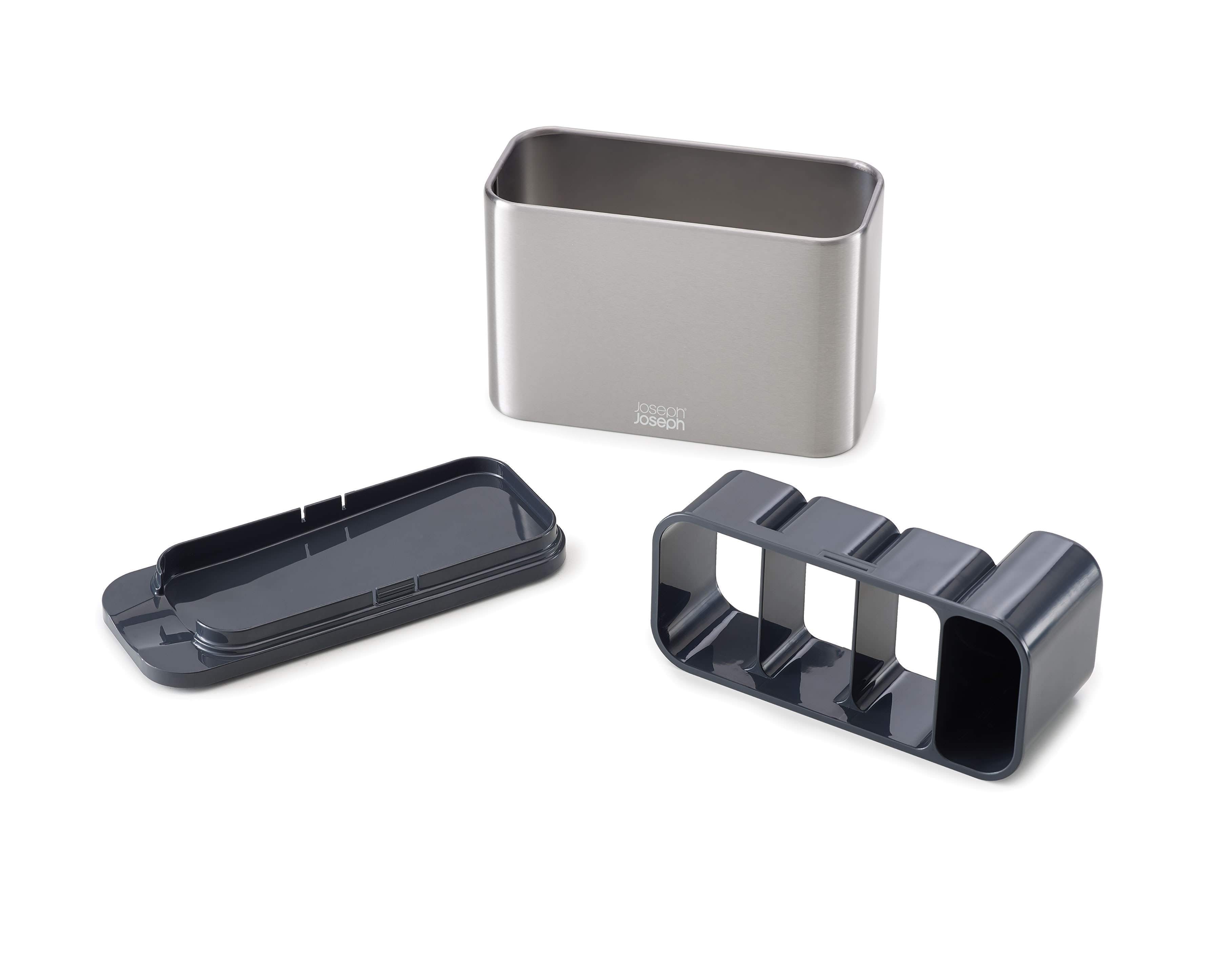 BEON.COM.AU  With three main compartments and a shallow section for smaller items you can easily organise your cutlery as you wash it with this stylish stainless-steel cutlery drainer.  Main compartment divided for organised draining/li>  Separate draining section for small items Sloped base allows water ... Joseph Joseph at BEON.COM.AU