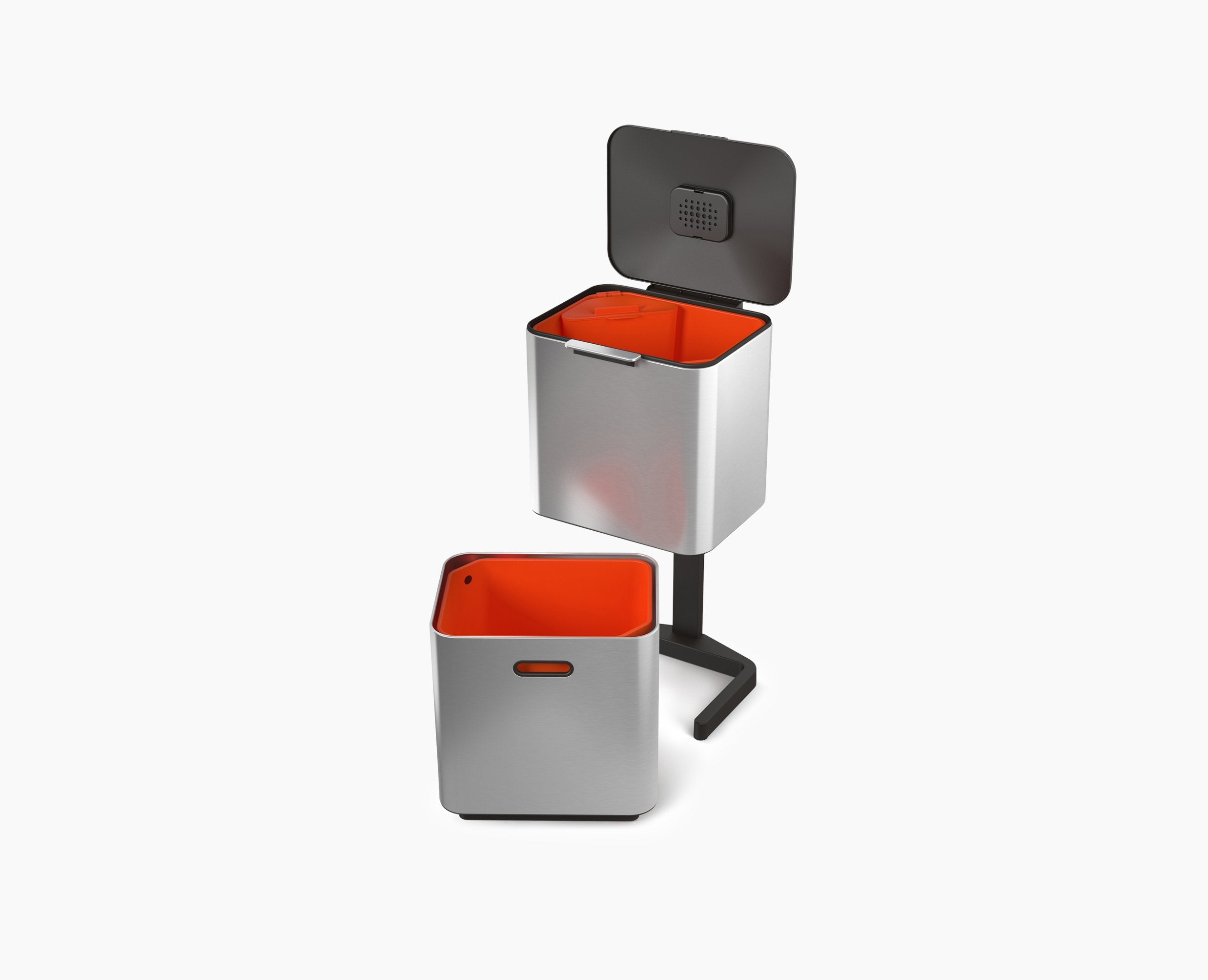 BEON.COM.AU  This award-winning bin has different compartments for your food waste, general waste and recycling so you can easily separate it out with just one compact unit.  60L bin includes 2 x 30-litre compartments and a 3-litre removable food waste caddy with lid  Unique vertical design maximises capacit... Joseph Joseph at BEON.COM.AU
