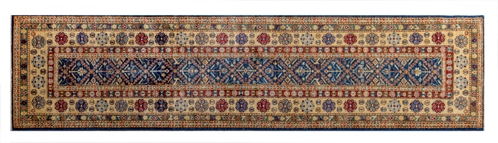 Buy Authentic Afghan Fine Ariana Chobi Handmade Runner Runners made in Afghanistan at BEON | Hand knotted and meticulously crafted by Afghan artisans in Afghanistan, this stunning Ariana Chobi runner is made out of pure handspun wool. Size: Foundation: Co