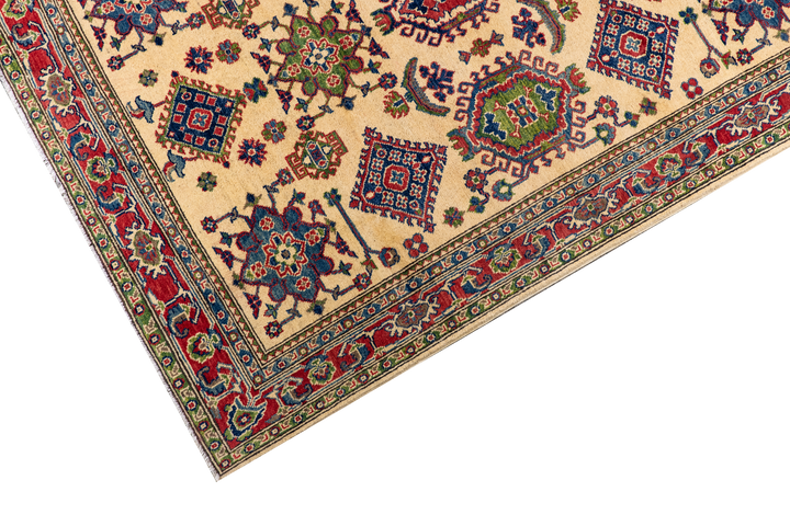 Buy Authentic Afghan Fine Kazak Afghan Rugs made in Afghanistan at BEON | Size: 156x2.08cmFoundation: CottonPile: Handspun WoolShape: Rectangular Hand knotted and meticulously crafted by Afghan artisans in Afghanistan, this stunning Kazak rug is made out