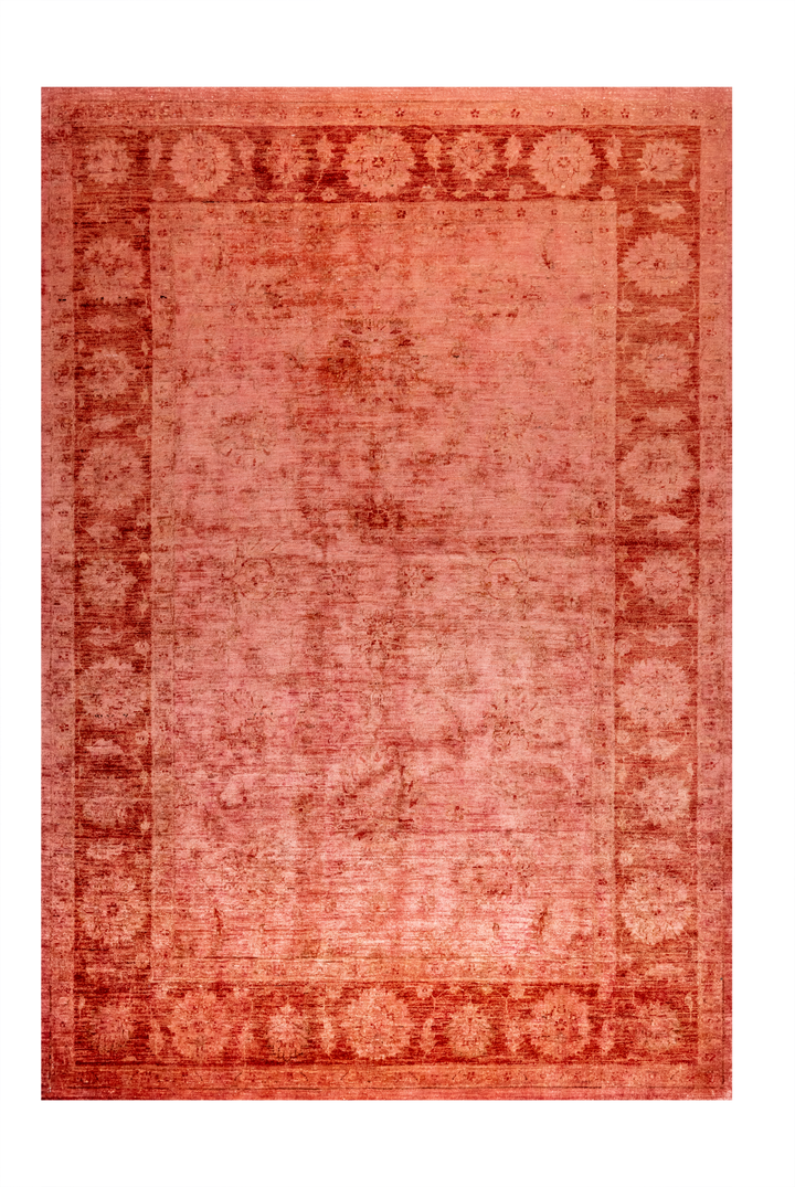 Buy Authentic Fine Afghan Overdyed Chobi Afghan Rugs made in Afghanistan at BEON | Size: 165x235cmFoundation: CottonPile: Handspun WoolShape: Rectangular This Chobi overdyed is a beautiful transitional rug in a muted distressed palette of soft red colours