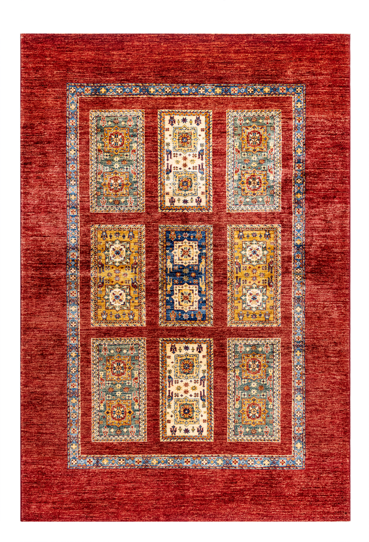 Buy Authentic Fine Afghan Chobi Afghan Rugs made in Afghanistan at BEON | Hand knotted and meticulously crafted by Afghan artisans in Afghanistan, this stunning Chobi rug is made out of pure handspun wool.Size: 167x246cmFoundation: CottonPile: Handspun Wo