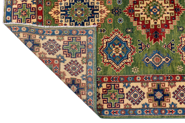 Buy Authentic Fine Afghan Kazak Afghan Rugs made in Afghanistan at BEON | Size: 170x237cmFoundation: CottonPile: Handspun WoolShape: Rectangular Hand knotted and meticulously crafted by Afghan artisans in Afghanistan, this stunning Chobi rug is made out o