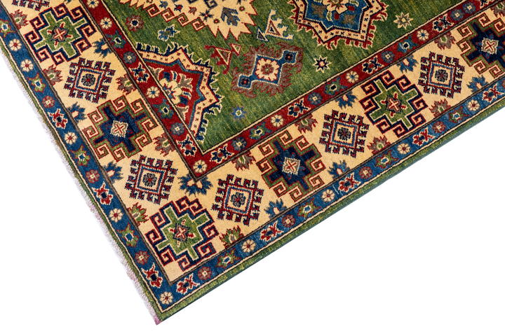 Buy Authentic Fine Afghan Kazak Afghan Rugs made in Afghanistan at BEON | Size: 170x237cmFoundation: CottonPile: Handspun WoolShape: Rectangular Hand knotted and meticulously crafted by Afghan artisans in Afghanistan, this stunning Chobi rug is made out o