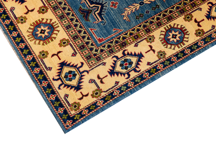 Buy Authentic Afghan Fine Kazak Afghan Rugs made in Afghanistan at BEON | Size: 203x311cmFoundation: CottonPile: Handspun WoolShape: Rectangular Hand knotted and meticulously crafted by Afghan artisans in Afghanistan, this stunning Kazak rug is made out o