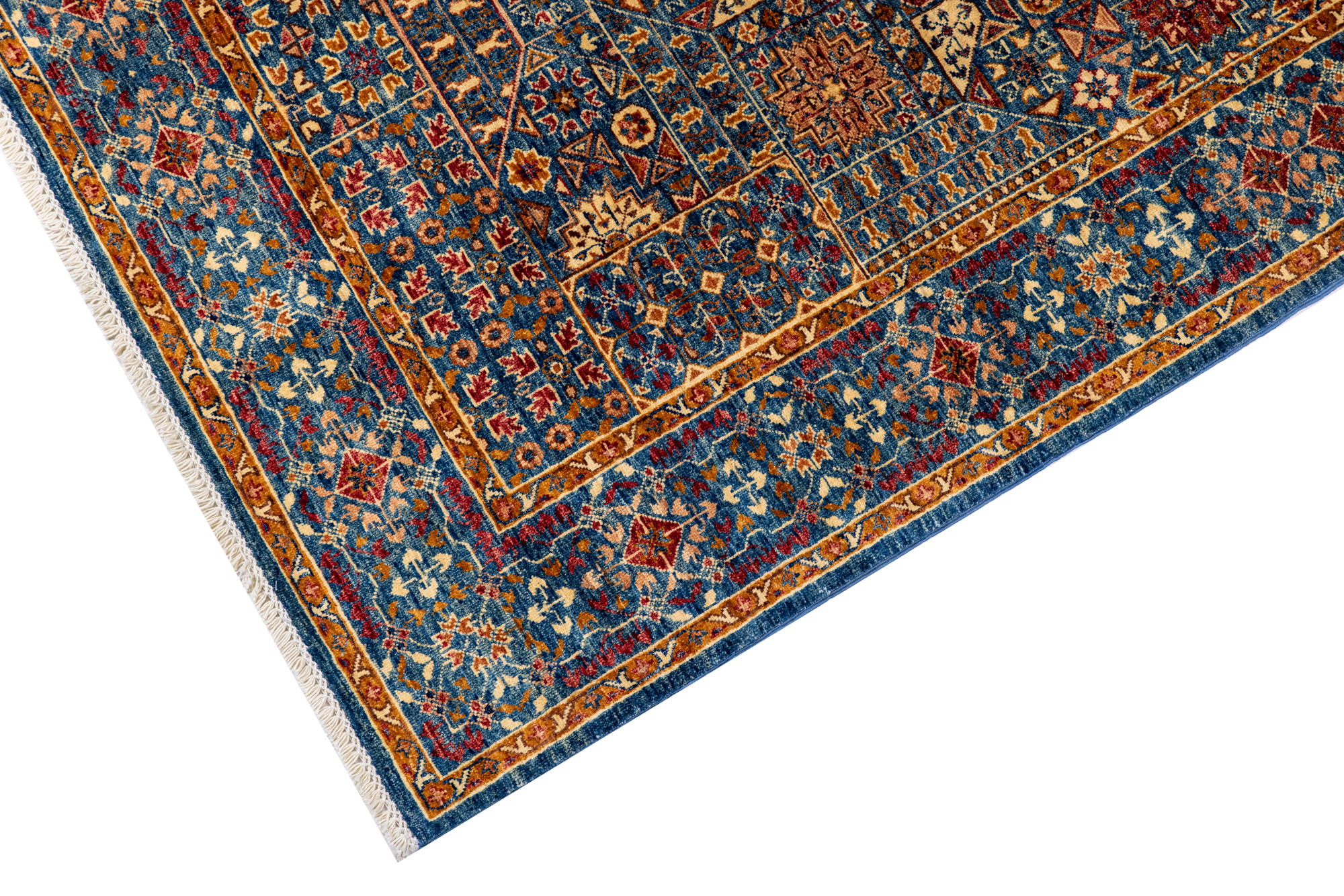 Size: 171x236cmFoundation: CottonPile: Handspun WoolShape: Rectangular Hand knotted and meticulously crafted by Afghan artisans in Afghanistan, this stunning Mamluk rug is made out