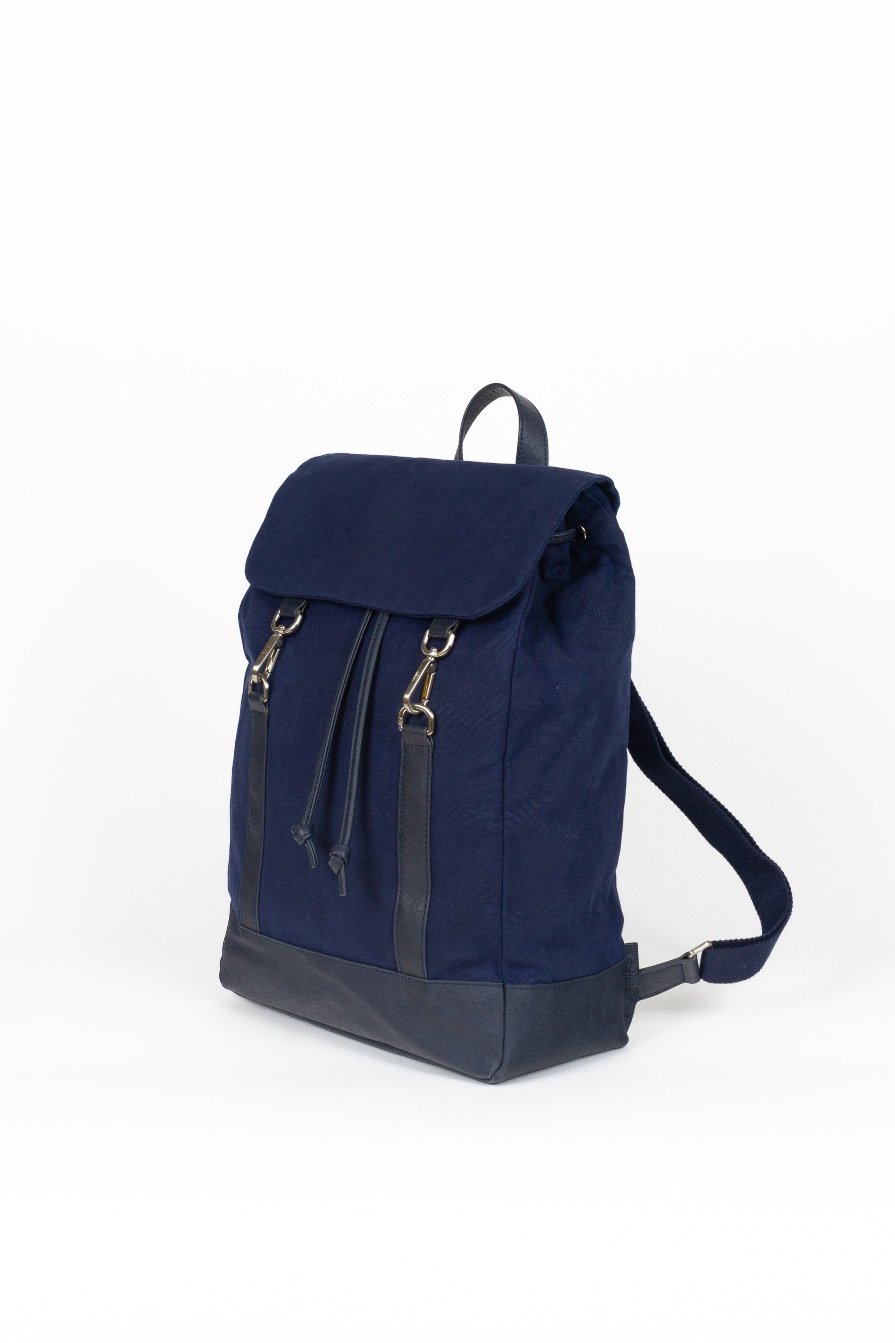 BEON.COM.AU Buy the Goteborg Drawstring Flip Top Backpack in blue by Jost Bags Jost at BEON.COM.AU