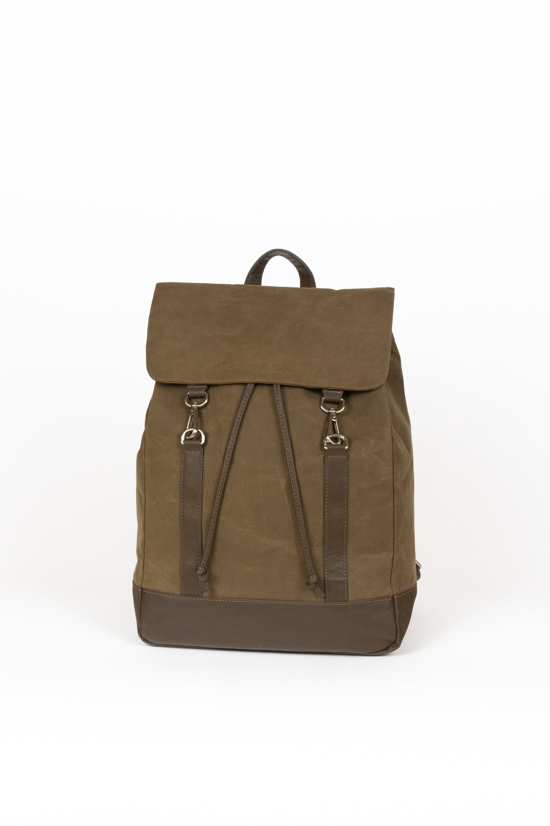 BEON.COM.AU Buy the Goteborg Drawstring Flip Top Backpack in olive by Jost Bags Jost at BEON.COM.AU