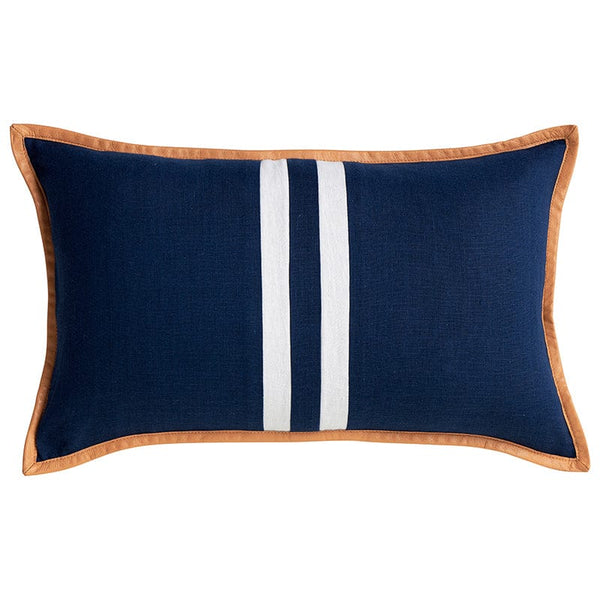 Riva Navy Linen 30x50 100% Linen. Applique. Tanned Leather Flange. by Paloma Living Australia
Buy now at BEON