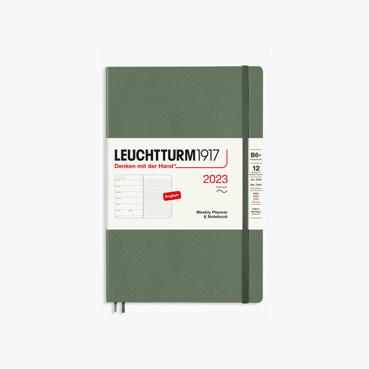 Leuchtturm1917 - 2023 Diary - Weekly Notebook - B6+ - Olive ...