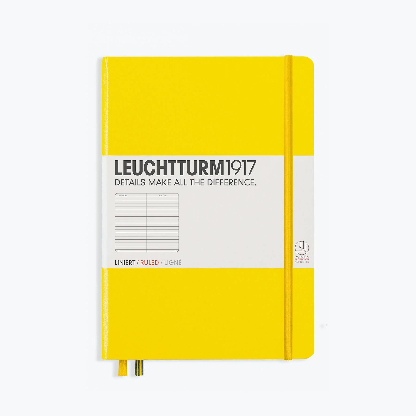 Leuchtturm1917 - Notebook - A5 - Lemon Notebooks The lemon Leuchtturm1917 A5 is a simple yet sophisticated notebook, making it an ideal companion for all walks of life. Leuchtturm1917 notebooks are designed very carefully down to the last detail. The page