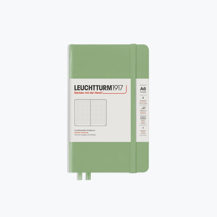 Leuchtturm1917 - Notebook - A6 - Sage Notebooks The Sage Leuchtturm1917 A6 is a simple yet sophisticated notebook, making it an ideal companion for all walks of life. Leuchtturm1917 notebooks are designed very carefully down to the last detail. The pages