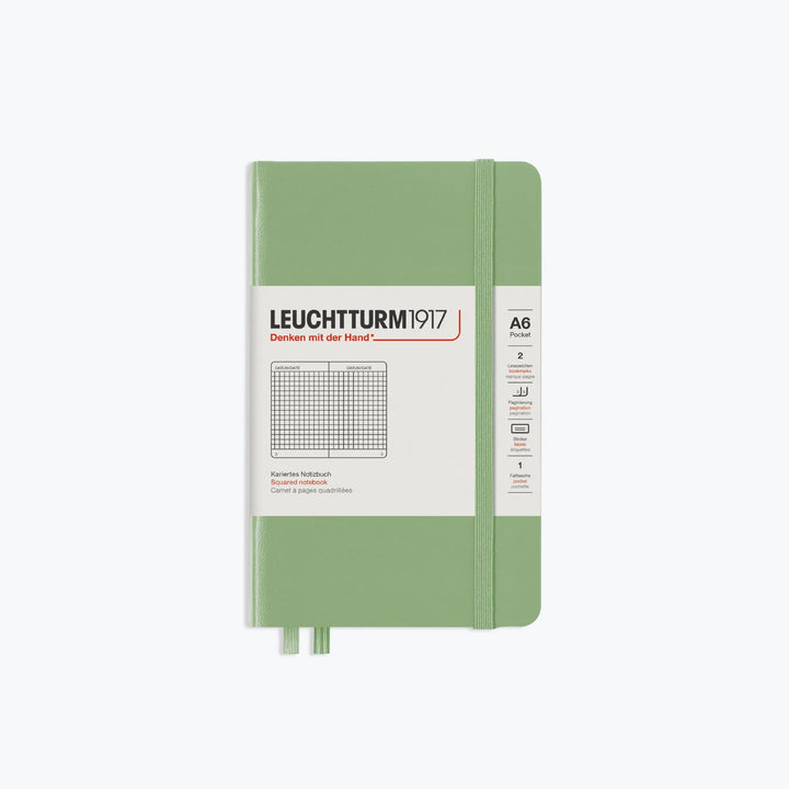 Leuchtturm1917 - Notebook - A6 - Sage Notebooks The Sage Leuchtturm1917 A6 is a simple yet sophisticated notebook, making it an ideal companion for all walks of life. Leuchtturm1917 notebooks are designed very carefully down to the last detail. The pages