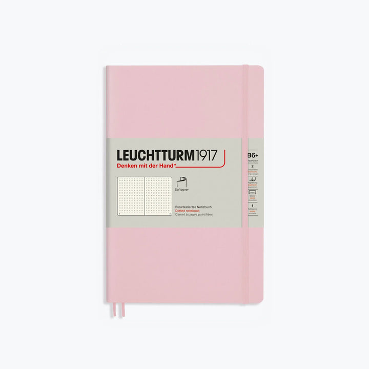 Leuchtturm1917 - Notebook - Softcover - B6+ - Powder Notebooks The Powder Leuchtturm1917 B6+ is a simple yet sophisticated softcover notebook, making it an ideal companion for all walks of life. Softcover notebooks are lighter and more flexible but have t