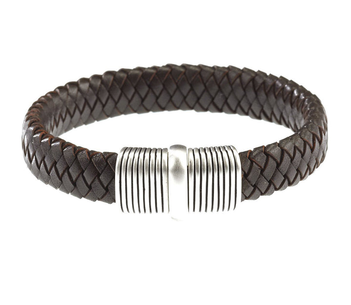 Buy online & save Broad Brown Leather Bracelet Sterling Silver Clasp |Cudworth |BEON.COM.AU - This Mens Bracelet in brown leather features broad woven leather strands which show off a classic, masculine finish. - The Sterling Silver clasp adds a touch of finesse. - Also available in black leather. - Comes in a Gift Box. Bracelets Cudworth at BEON.COM.AU