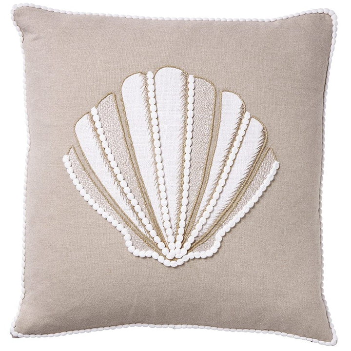 Mauritius Shell 50x50 Cushions 100% Sand Cotton Chambray. Embroidery. Applique. Edging by Paloma Living Australia
Buy now at BEON