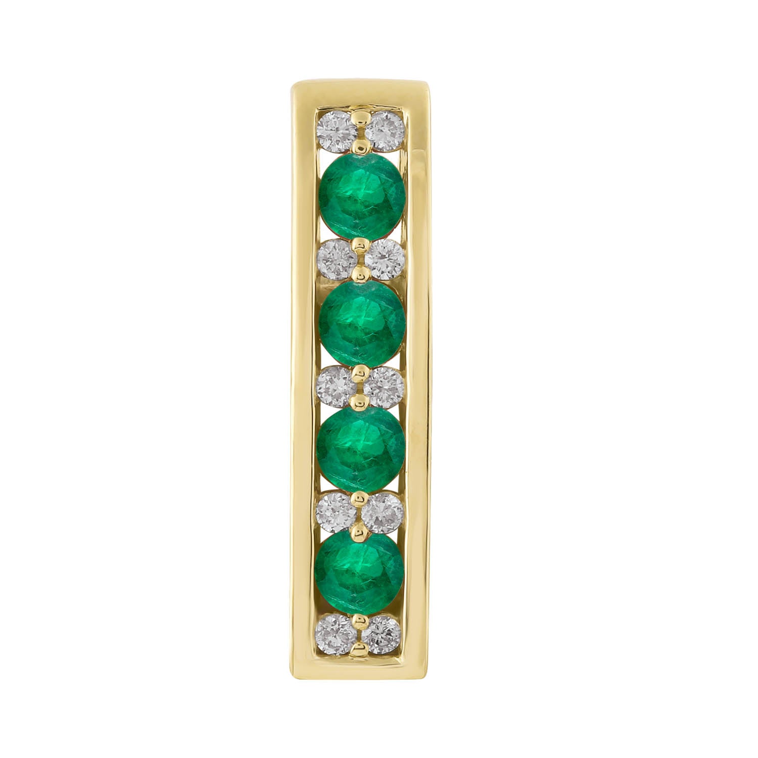 Diamond Emerald Pendant with 0.10ct Diamonds in 9K Yellow Gold