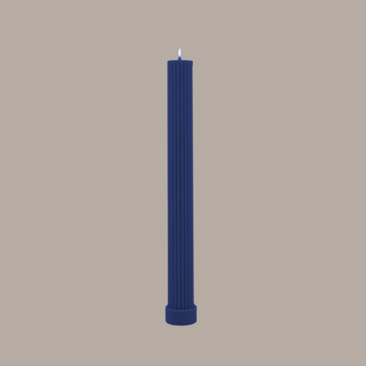 Column Pillar Candle Duo - Blue Candles Available at BEON | Our Column pillar candles are made from refined soy wax and good for home decoration. All candles in this collection are unscented. Please use a candle holder or candle plate underneath for the t