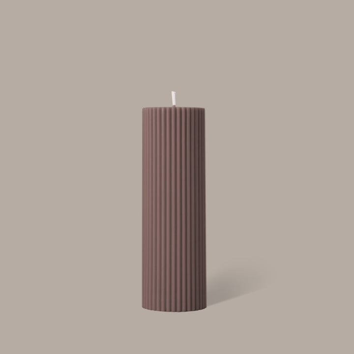 Wide Column Pillar Candle - Beige Candles Available at BEON | Our Column pillar candles are made from refined plant based wax and good for home decoration. All candles in this collection are unscented. Please use a candle holder or candle plate underneath