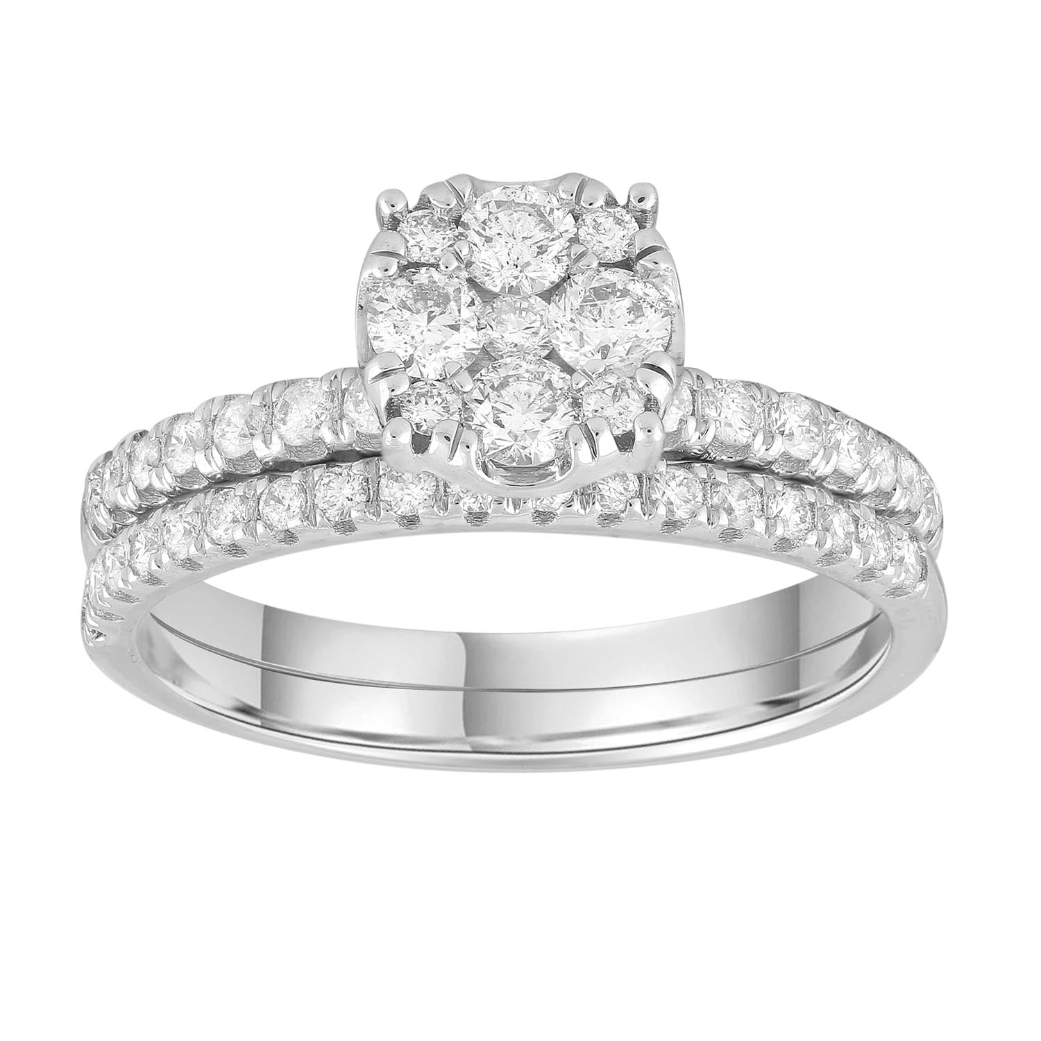 Engagement & Wedding Ring Set with 0.73ct Diamonds in 9K White Gold