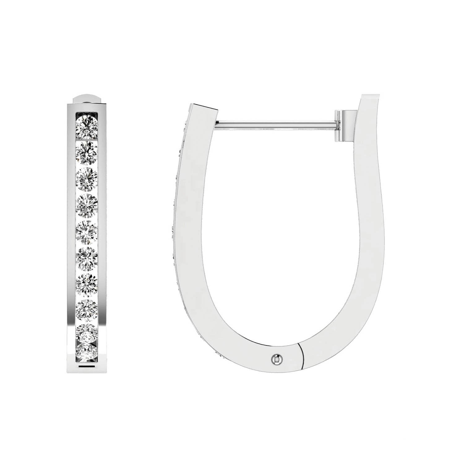 Diamond Huggie Earrings with 0.75ct Diamonds in 9K White Gold - RJO9WHUG75GH